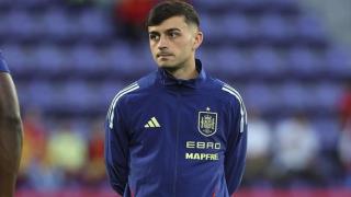 Pedri González, antes de un partido con la Selección
