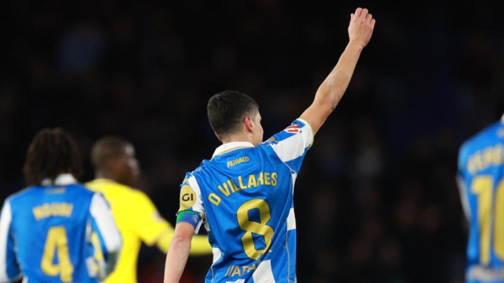 Villares celebra el gol frente al Cádiz.