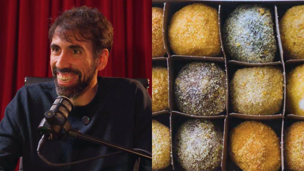 Eduardo Gambero, dueño de Solo de Croquetas, en un montaje de El Español