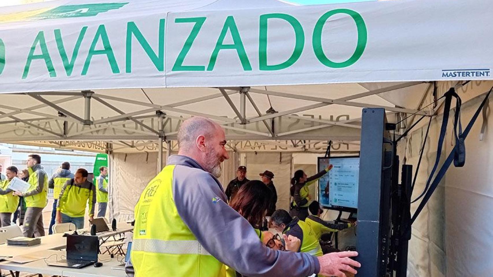 Puesto de mando avanzado para la gestión de emergencias en Andalucía.