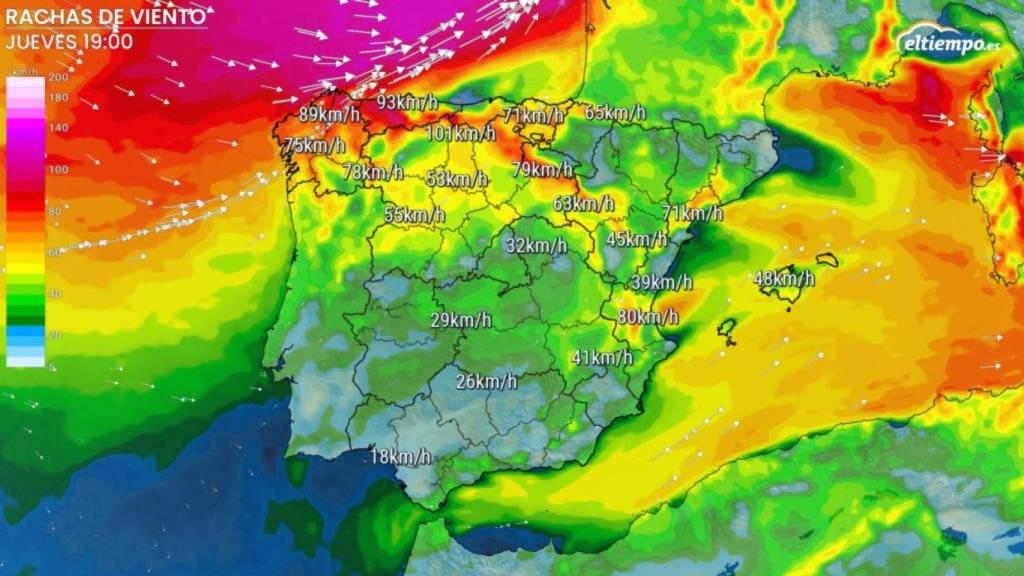 Aviso naranja este jueves y viernes por fuertes vientos en Galicia