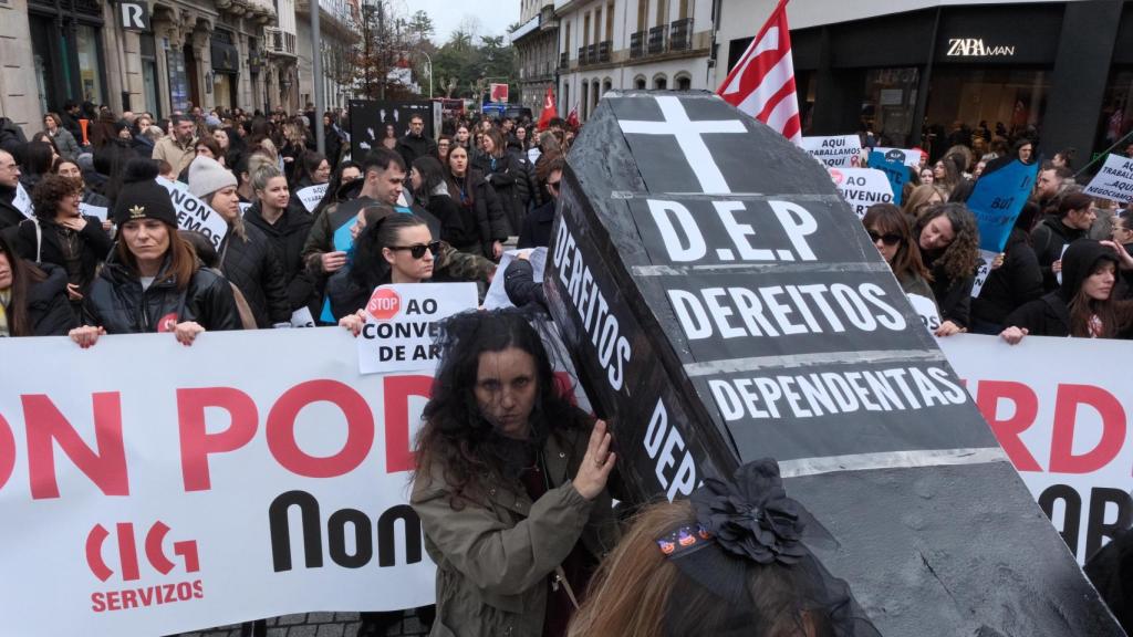 Manifestación del comercio textil en A Coruña