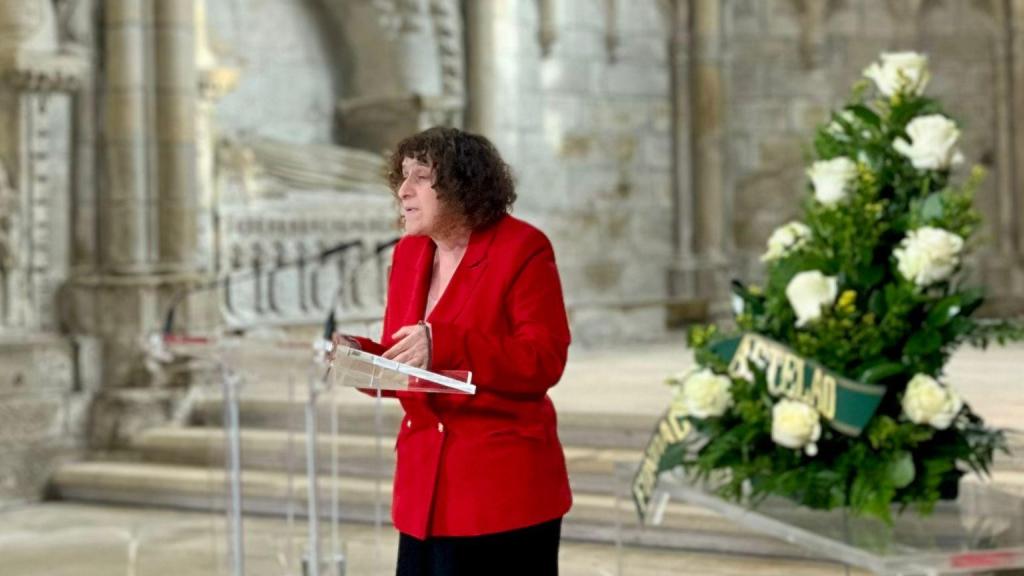 La alcaldesa de Santiago, Goretti Sanmartín, durante su intervención