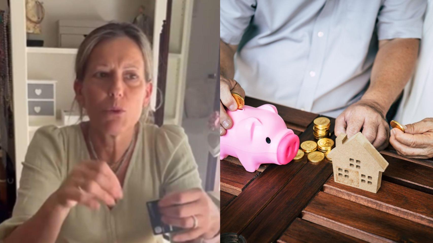 Montaje con una imagen de Berta y una imagen de archivo del ahorro familiar.