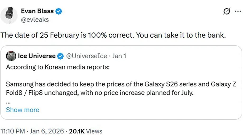 Imagen del tuit del filtrador Evan Blass