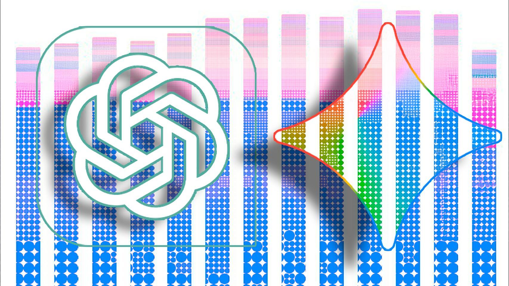 Fotomontaje inspirado en ChatGPT y Gemini