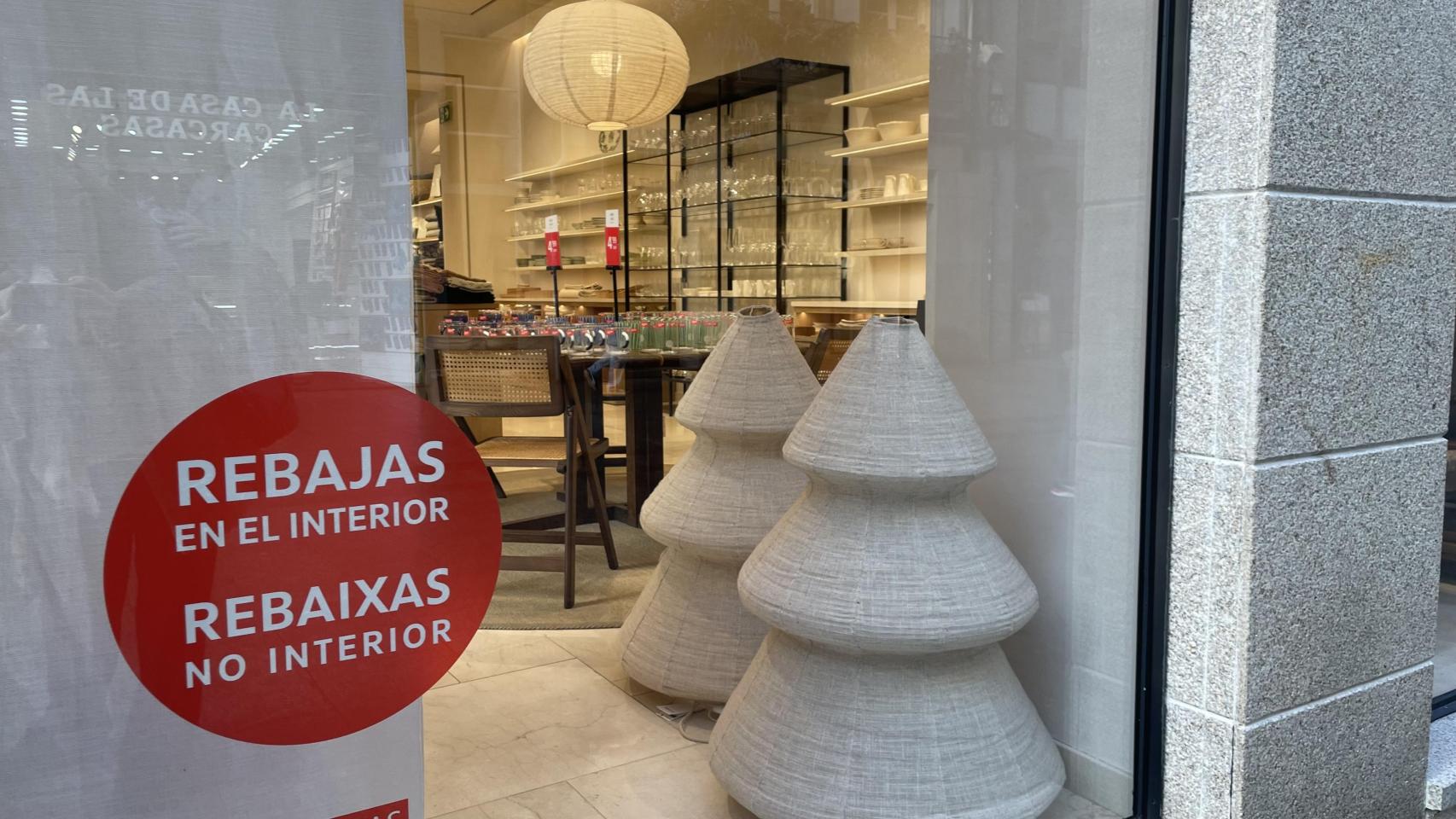 Un cartel de rebajas en Zara Home, a 7 de enero de 2026.