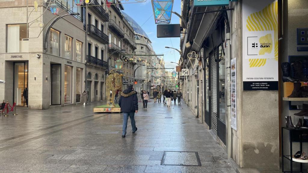 Príncipe, en Vigo, a primera hora de la mañana de este 7 de enero de 2026.