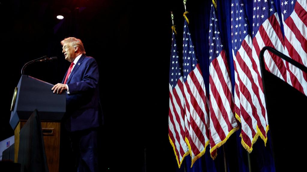 Donald Trump durante un discurso en el Kennedy Center esta semana.