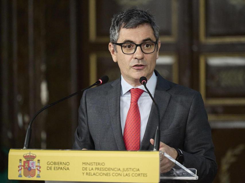 El ministro de la Presidencia y Justicia, Félix Bolaños, en acto celebrado el pasado mes de diciembre.