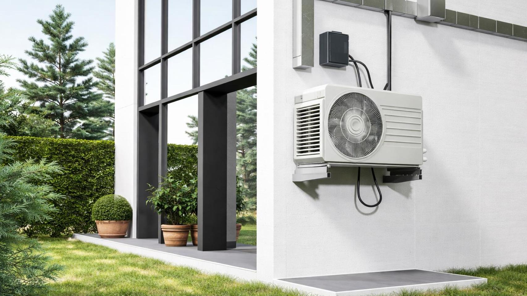 Una casa con bomba de calor.