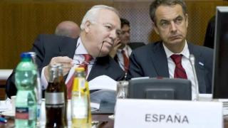 José Luis Rodríguez Zapatero junto a su ministro de Exteriores, Miguel Ángel Moratinos, en la Asamblea de la ONU.
