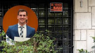 Montaje de Roberto Gómez con una vivienda en venta.