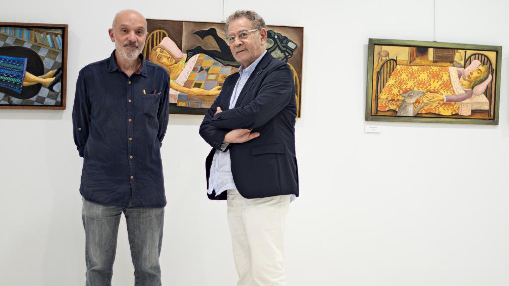 Roberto Verino junto a Manolo Figueiras en el Espacio de Arte de su marca.