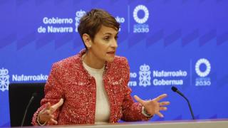 La presidenta de Navarra, María Chivite Navascués, comparece para dar a conocer los últimos cambios en el Gobierno Foral.