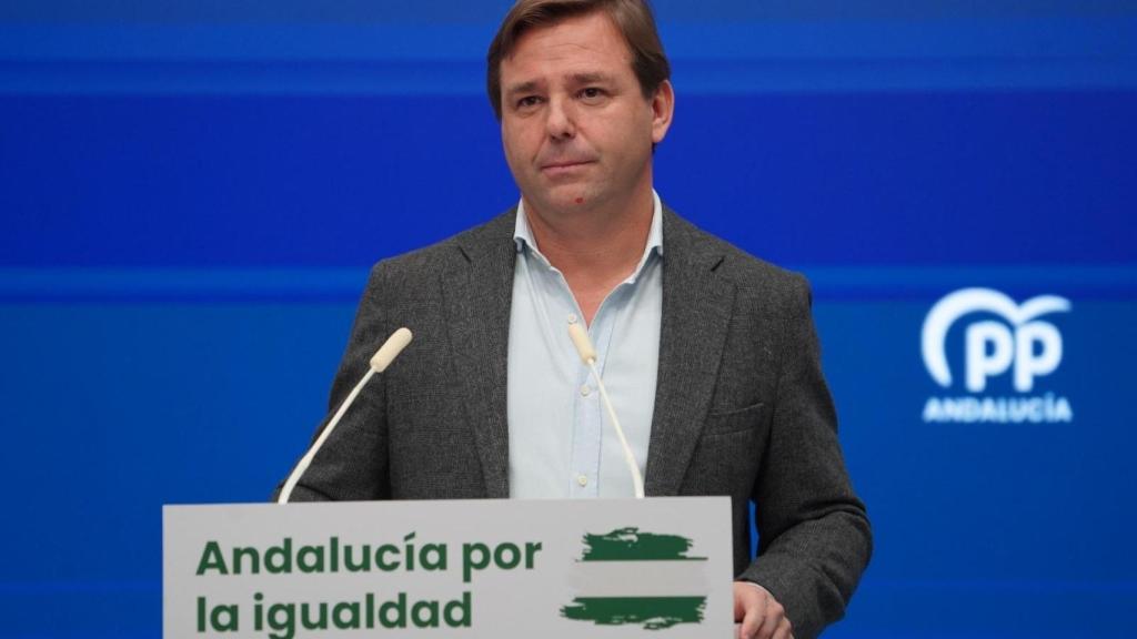 Antonio Repullo, este jueves en la sede del PP de Andalucía.