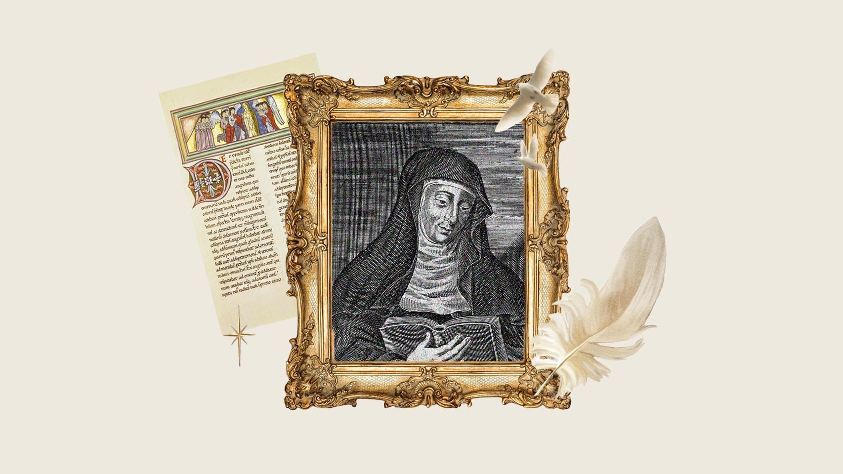 Ilustración de Hildegarda de Bingen.