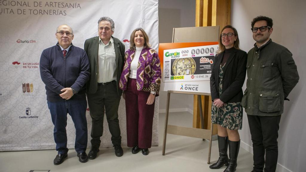 Presentación del cupón de la ONCE dedicado al damasquinado de Toledo.