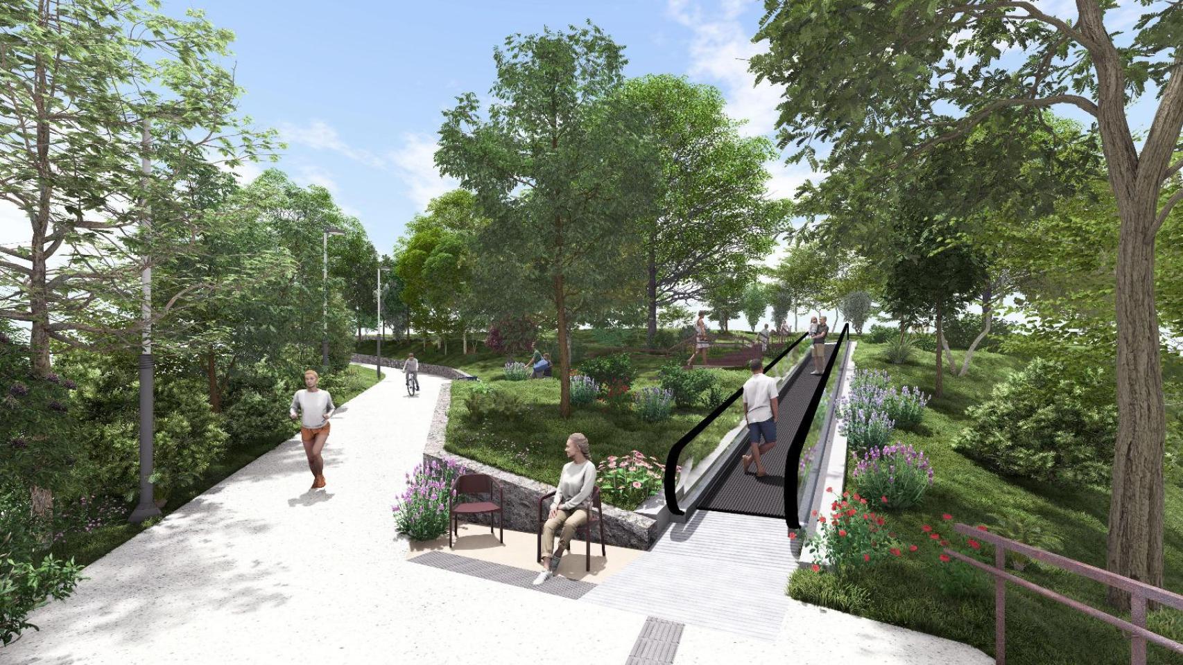 Infografía de las rampas del macroparque de Finca Matías.