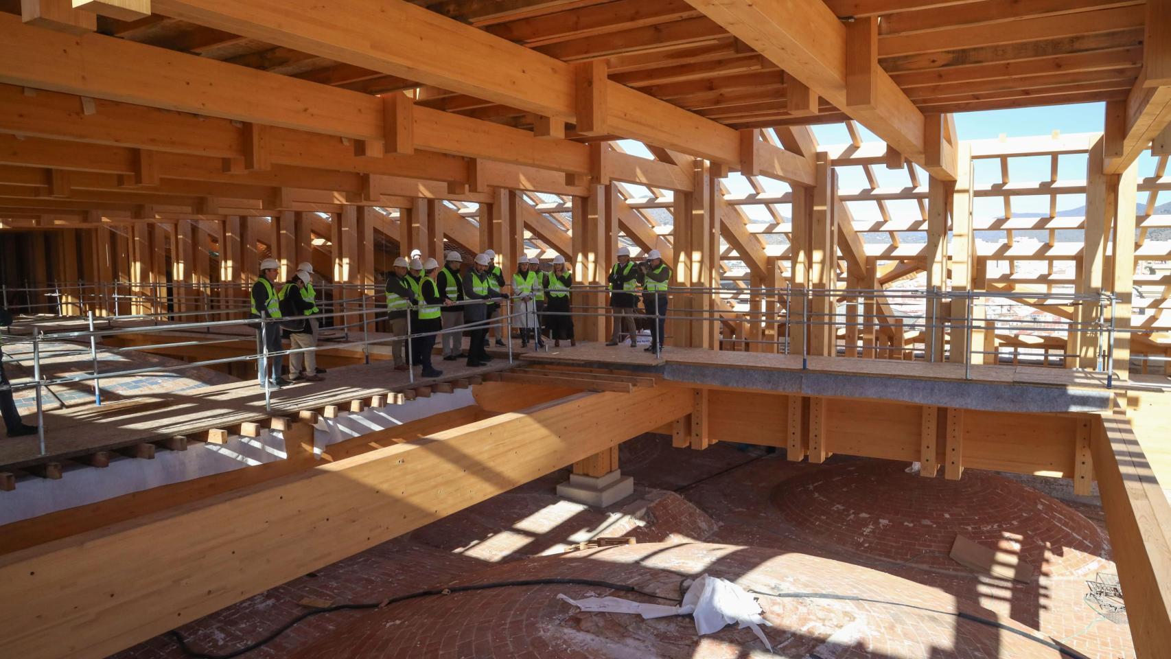 Las obras de tejado de la Catedral de Málaga.