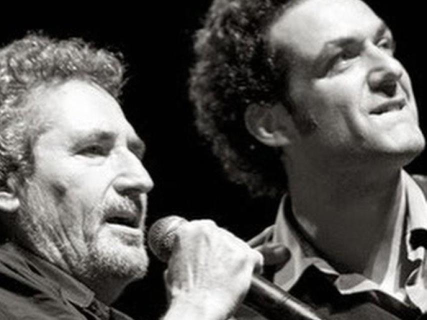 Jaime Anglada, con Miguel Ríos, en una imagen de las redes sociales.