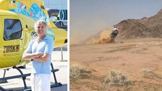 Jesús Calleja y la imagen del brutal accidente en el Dakar.