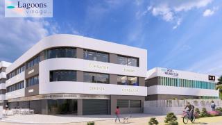 Recreación de la fachada del nuevo centro comercial proyectado en Lagoons Village.