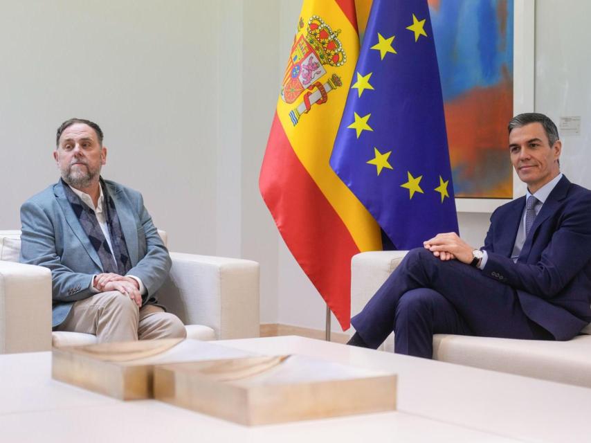 Pedro Sánchez y Oriol Junqueras en la Moncloa.