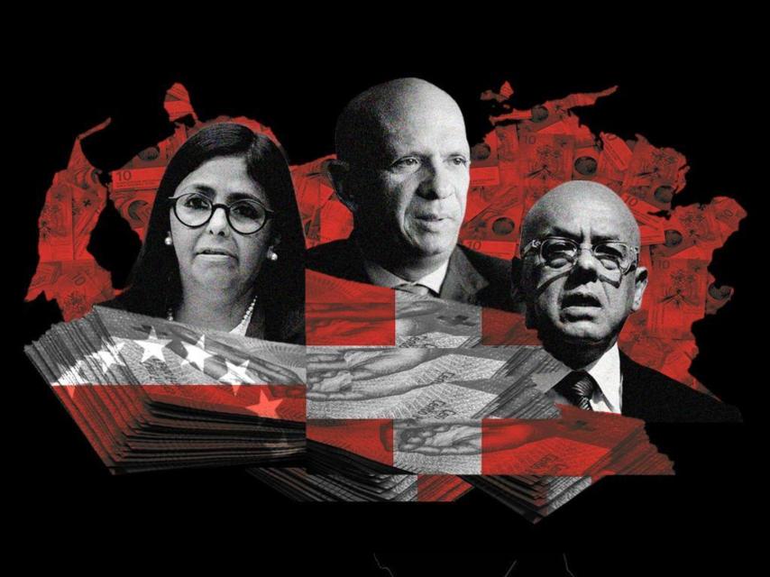 Delcy Rodríguez, Hugo 'El Pollo' Carvajal y Jorge Rodríguez.