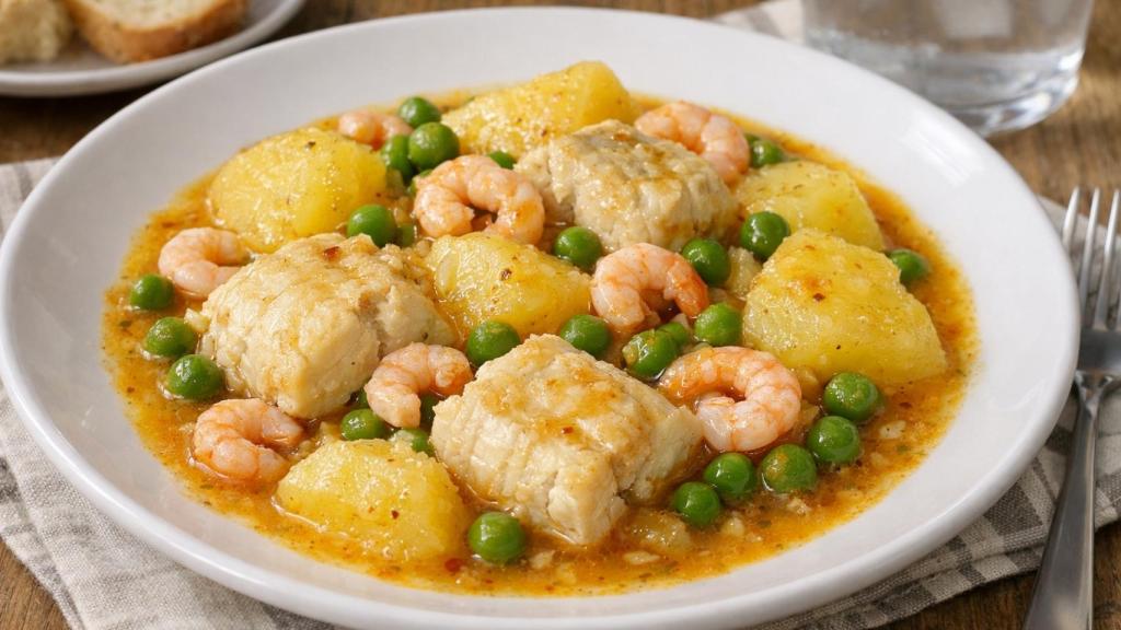 Un guiso de pescado ligero que se hace con un filete de merluza y poco más