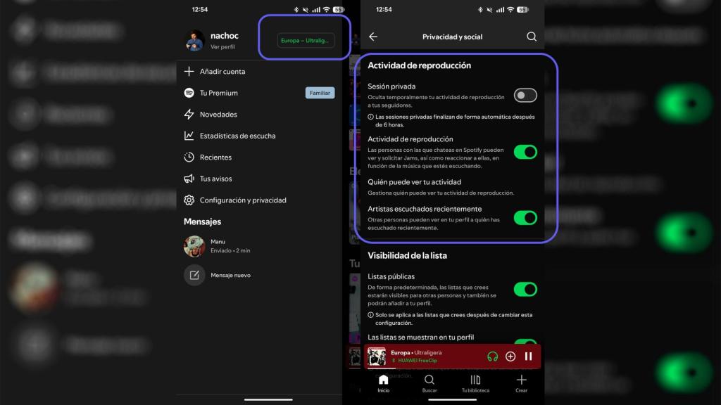La nueva función de actividad de reproducción de Spotify