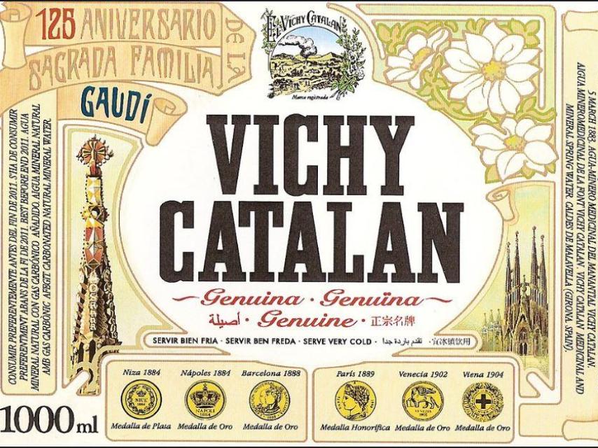 Diseño de la Sagrada Familia por el 125 aniversario para los envases de Vichy Catalan.