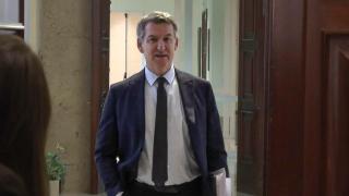 Alberto Núñez Feijóo, este viernes a su llegada al Congreso para declarar. EFE