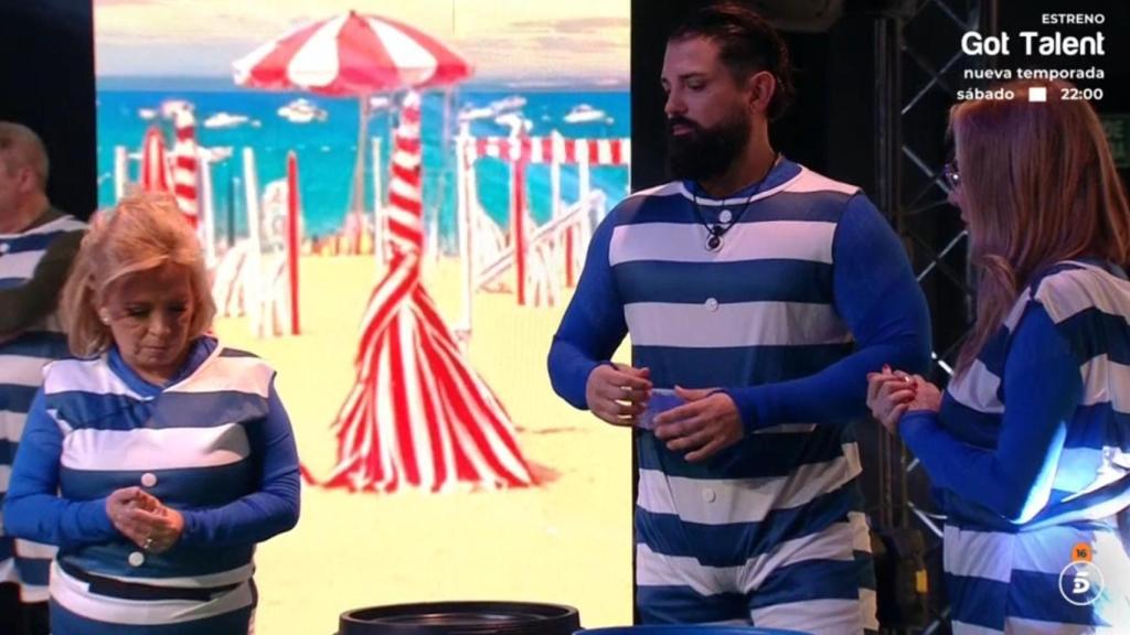 Carmen Borrego, John Guts y Belén Rodríguez, en el estreno de 'GH DÚO 4'.