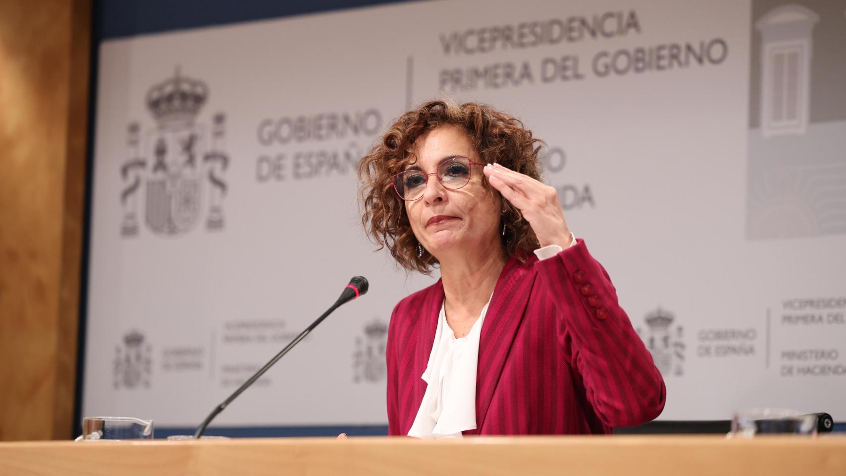 La vicepresidenta primera del Gobierno y ministra de Hacienda, María Jesús Montero.