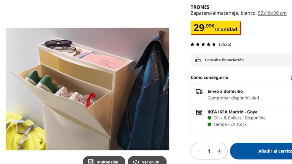 Zapatero almacenaje Trones.