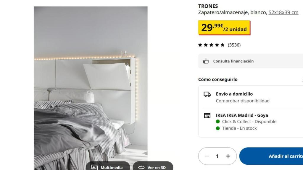 Zapatero almacenaje Trones.