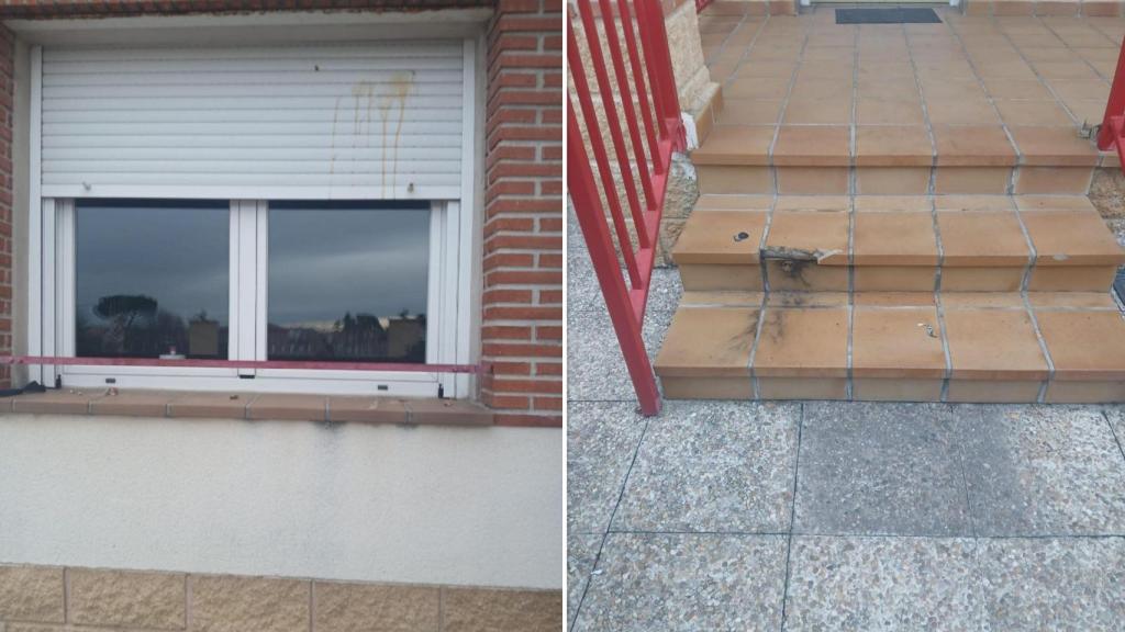 Imagen de los desperfectos en la vivienda del militante de Podemos de Navas de Oro