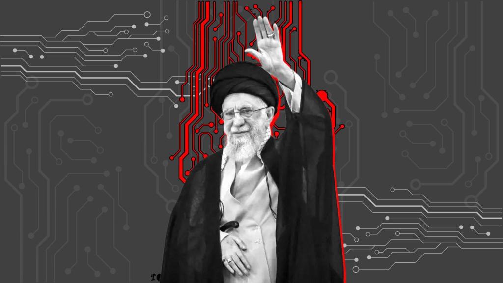 Fotomontaje con la figura del líder supremo iraní, Alí Jamenei.