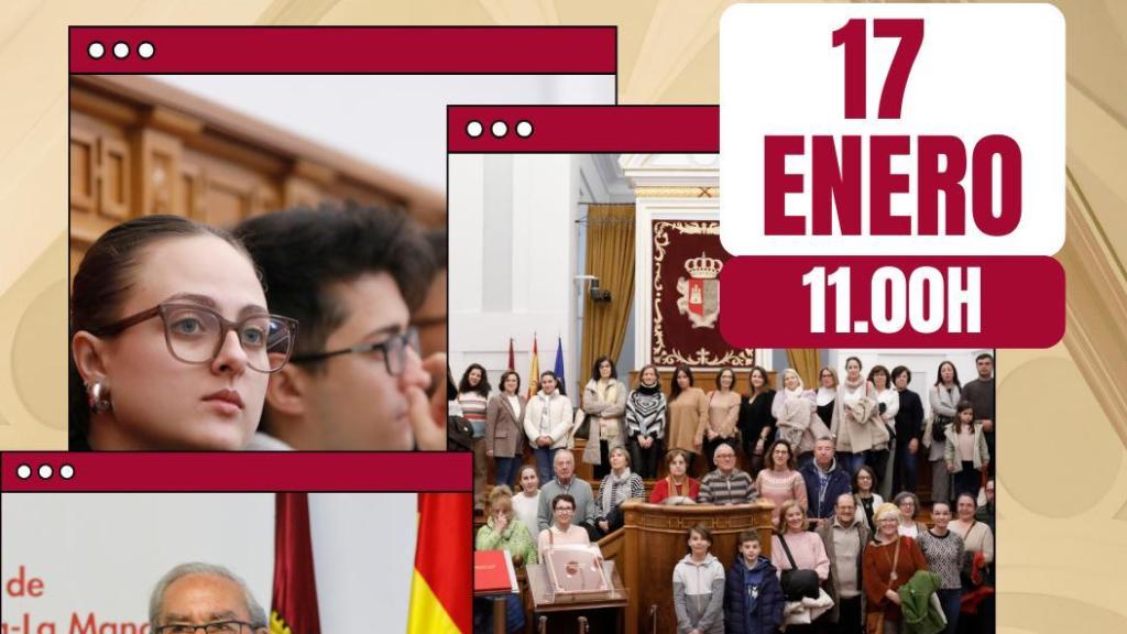 Cartel de la jornada de puertas abiertas de Las Cortes regionales.