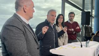 Miguel Lorenzo, Elias Bendodo, Paula Prado y Diego Calvo en la rueda de prensa.