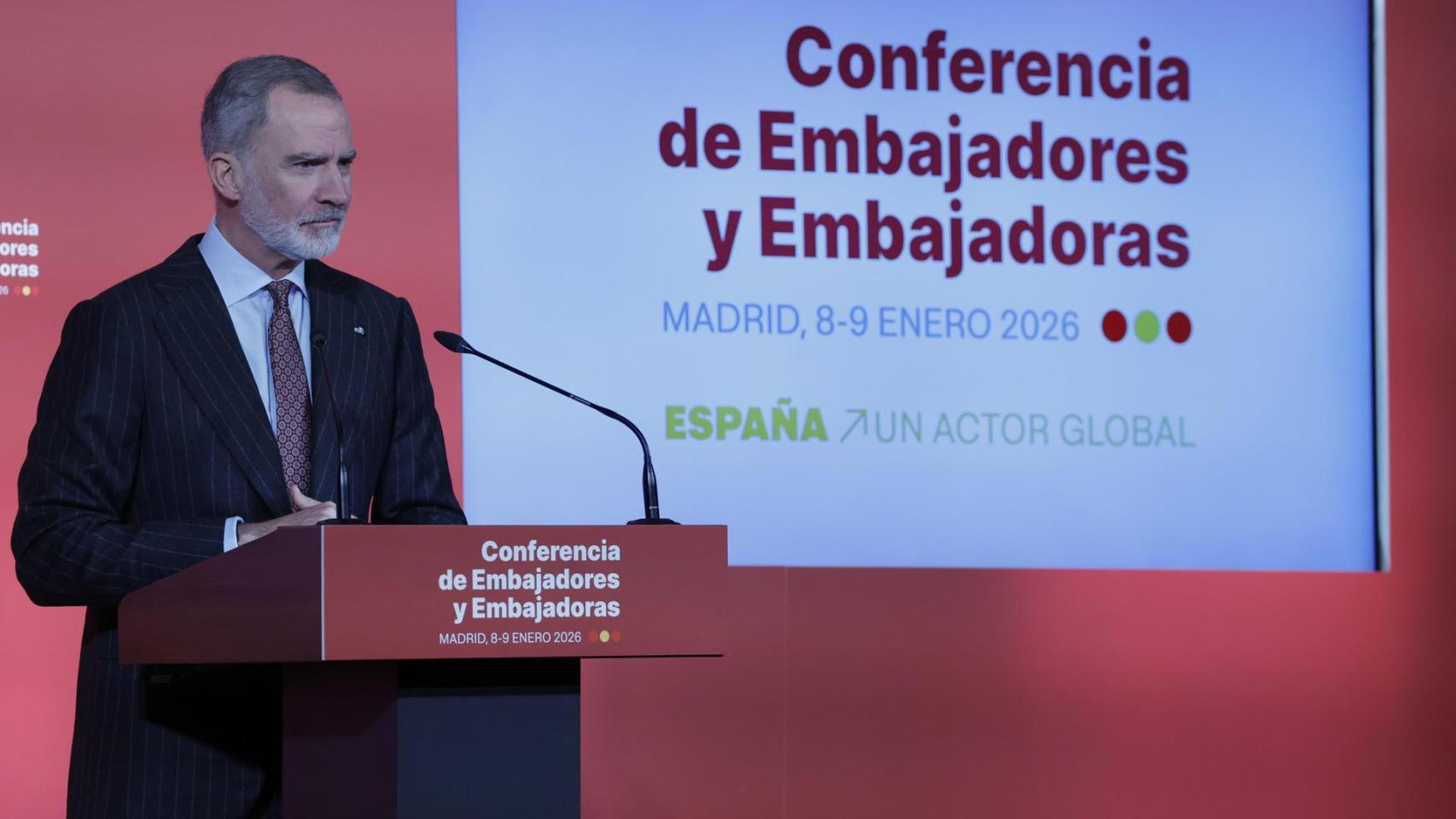 El Rey Felipe VI, este vierne en la clausura de la X Conferencia de Embajadores y Embajadoras de España.
