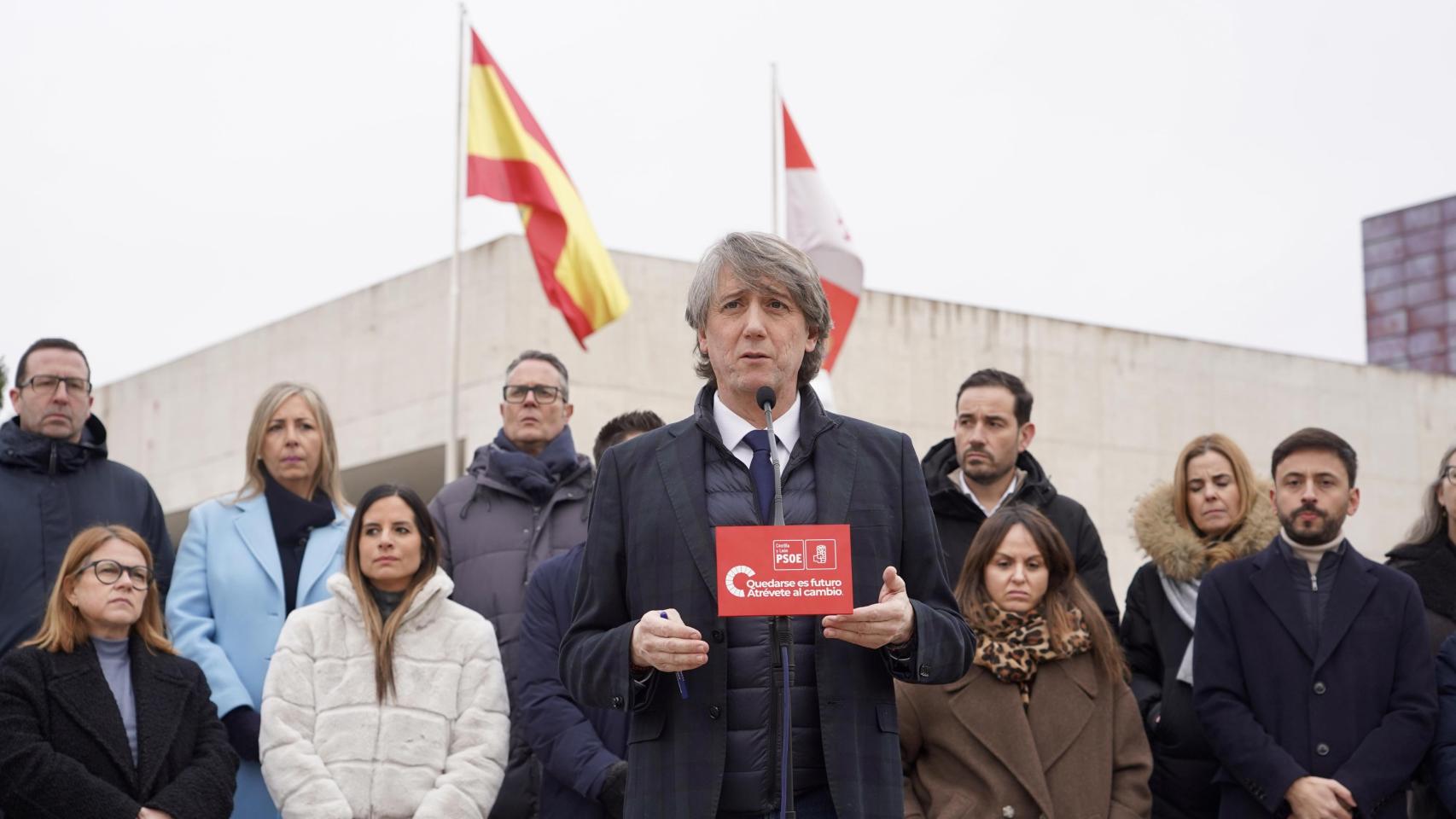 El secretario general del PSCyL y candidato a la Presidencia de la Junta, Carlos Martínez, interviene en el acto de presentación de la candidatura del PSOE a las Cortes de Castilla y León.