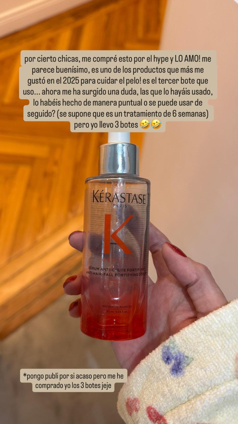 Mery Turiel, en un 'story' de Instagram.