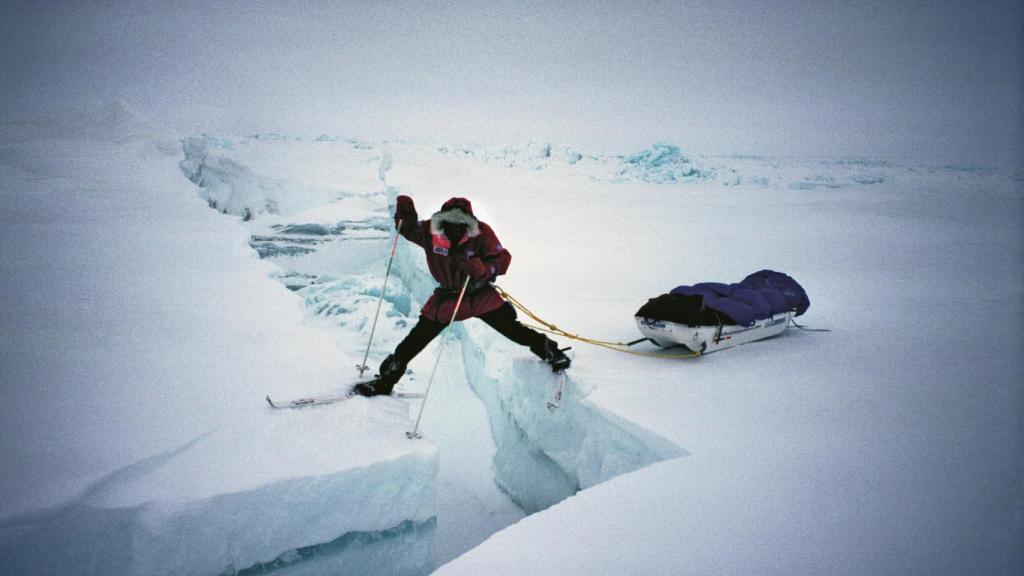 Børge Ousland durante la expedición de 1990 con Erling Kagge. Foto: Erling Kagge