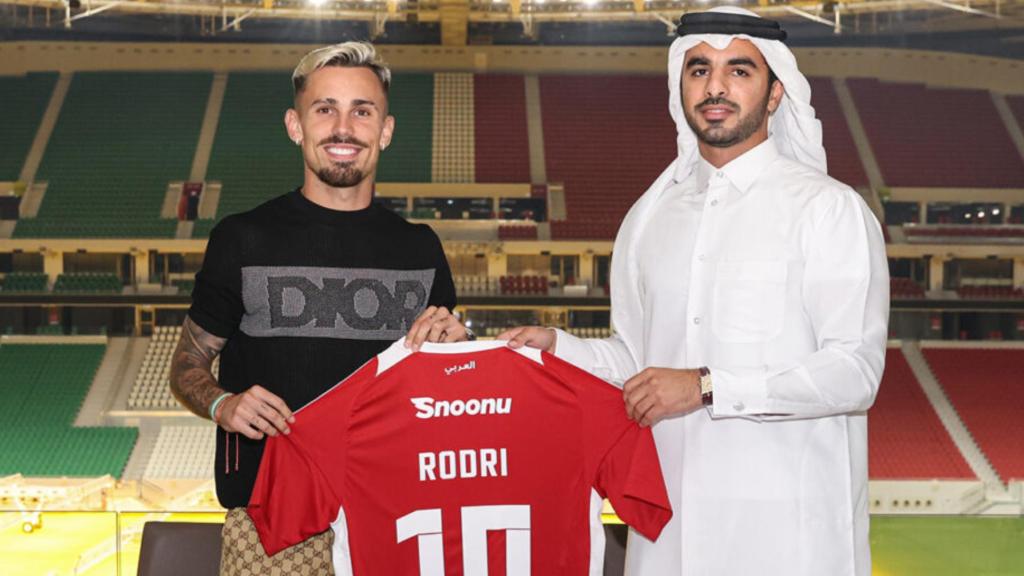 Rodri Sánchez, en su presentación con el Al Arabi SC.