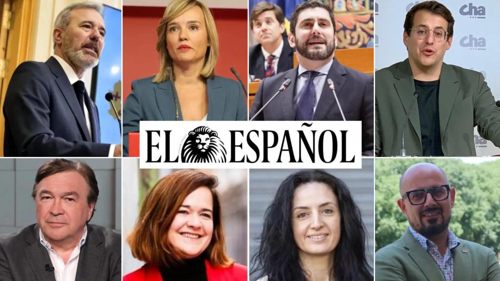 Los cabezas de lista, según su representación actual en las Cortes de Aragón.