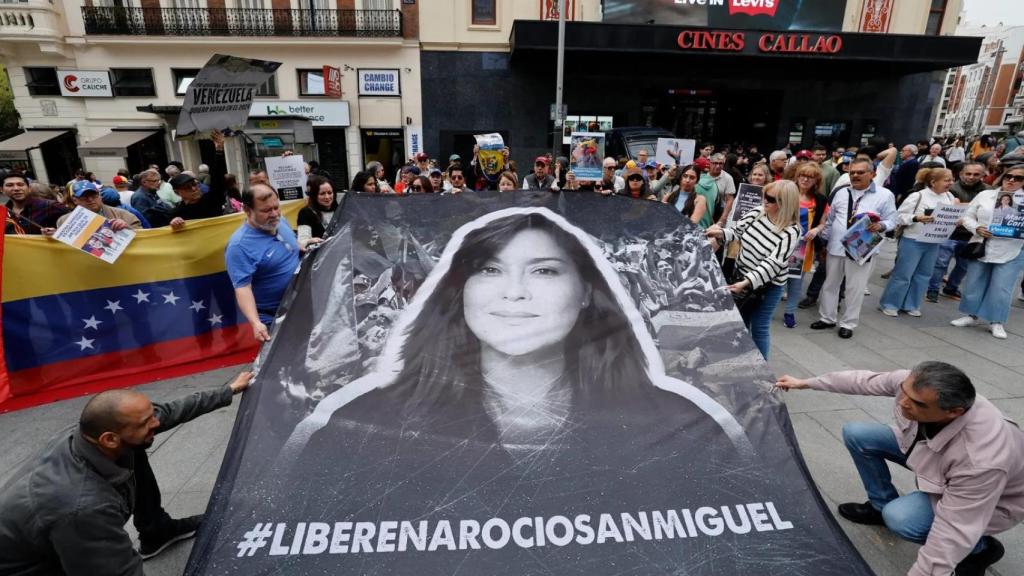 Manifestação em Madrid pedindo a libertação de Rocío de Miguel, em foto de arquivo.