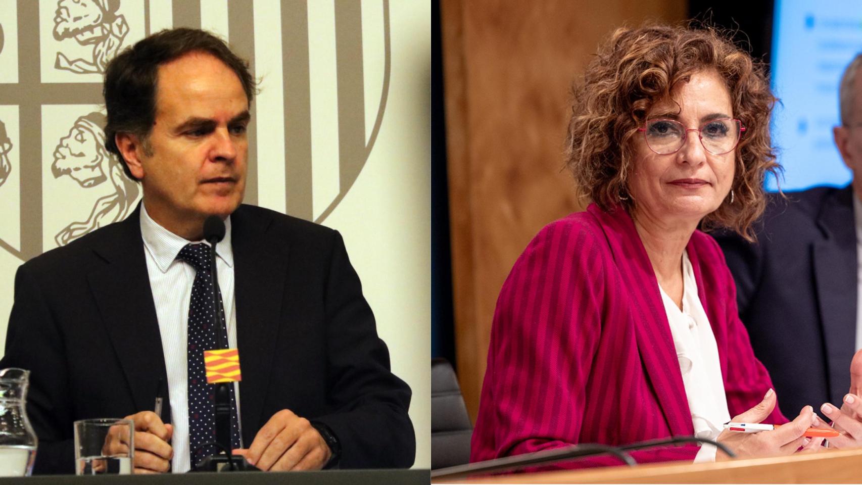 Roberto Bermúdez de Castro, consejero aragonés de Hacienda, y María Jesús Montero, ministra de Hacienda