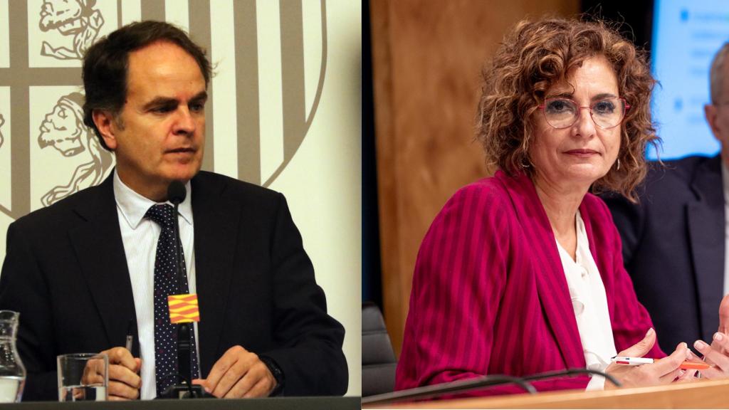 Roberto Bermúdez de Castro, consejero aragonés de Hacienda, y María Jesús Montero, ministra de Hacienda
